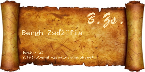 Bergh Zsófia névjegykártya